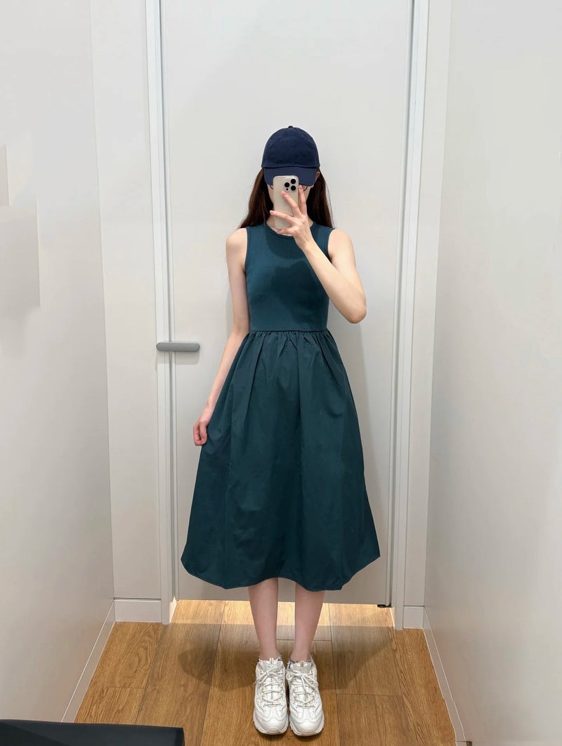 2025 Spring Women'S Spliced Waist Dress Sleeveless Skirt Long Skirt Extra Long 474064 477303 - Image 4